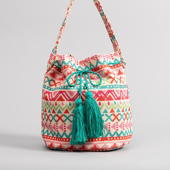 Umhängetasche für Damen im Bohemian-Stil, lässige Einkaufstasche aus Segeltuch