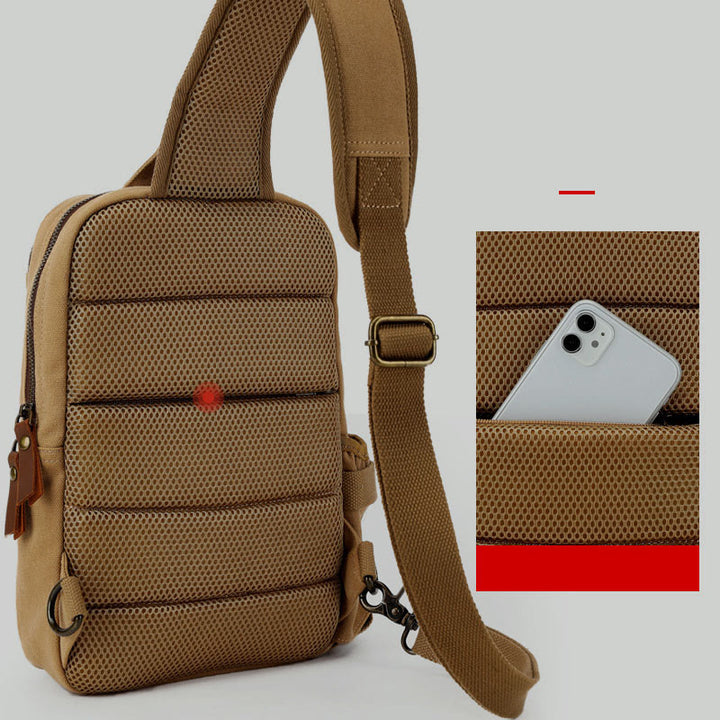Schultertasche für Herren im Retro-Design, leichte Umhängetasche aus Canvas
