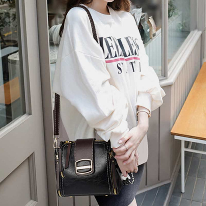 Top-Griff-Tasche für Damen, täglicher Einkaufsbeutel, Umhängetasche aus Leder