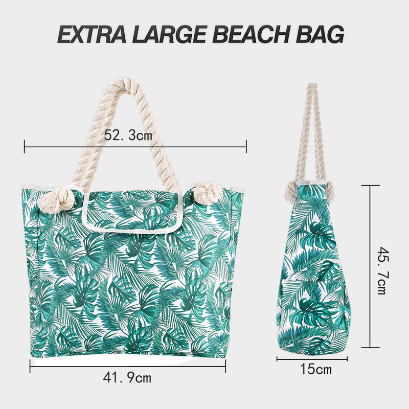 Sommer-Strandtasche für Damen, bedruckte Canvas-Handtasche mit großer Kapazität