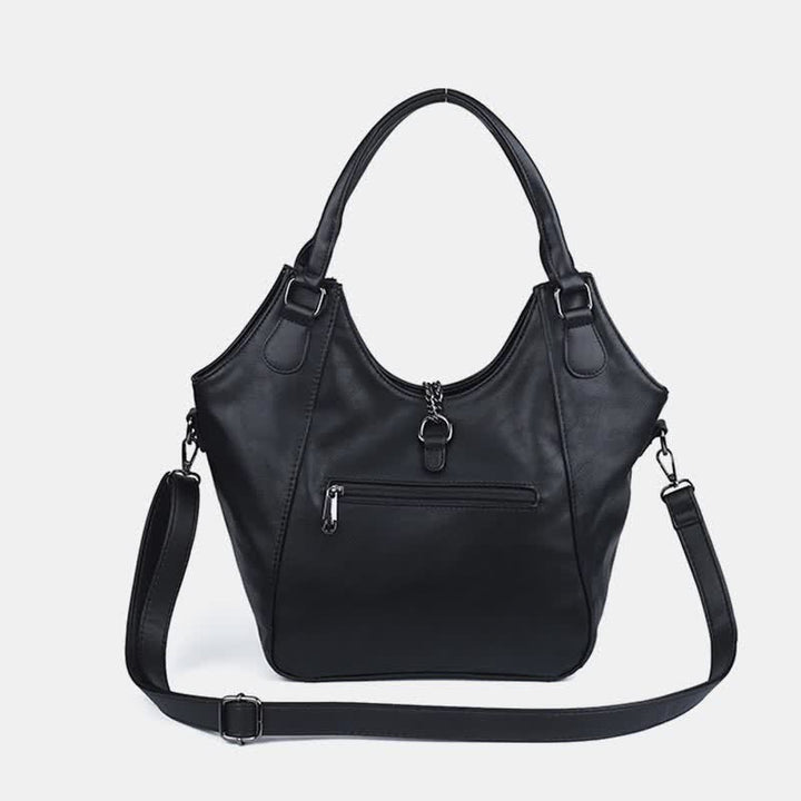 Hobo Bag für Damen mit Quaste, Damenhandtasche aus Leder, Umhängetasche