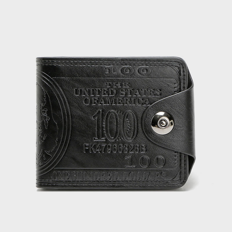 Geldbörse für Herren, Leder, Dollar-Clip, Magnetschnalle, kurze Geldbörse