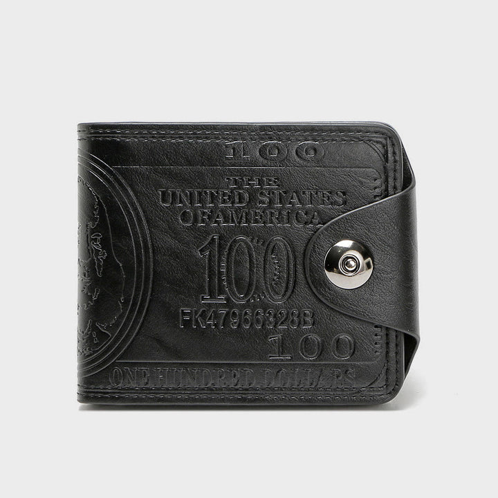 Geldbörse für Herren, Leder, Dollar-Clip, Magnetschnalle, kurze Geldbörse