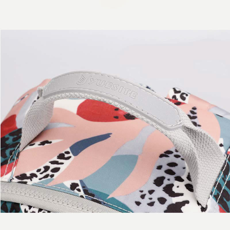 Rucksack für Damen, wasserdicht, mit mehreren Fächern, Druck, lässig, Nylon, leicht, Schultasche