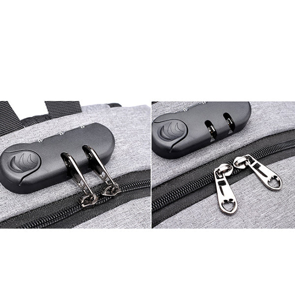 Diebstahlsicherer Reise-Business-Rucksack mit Schloss und USB-Ladeanschluss