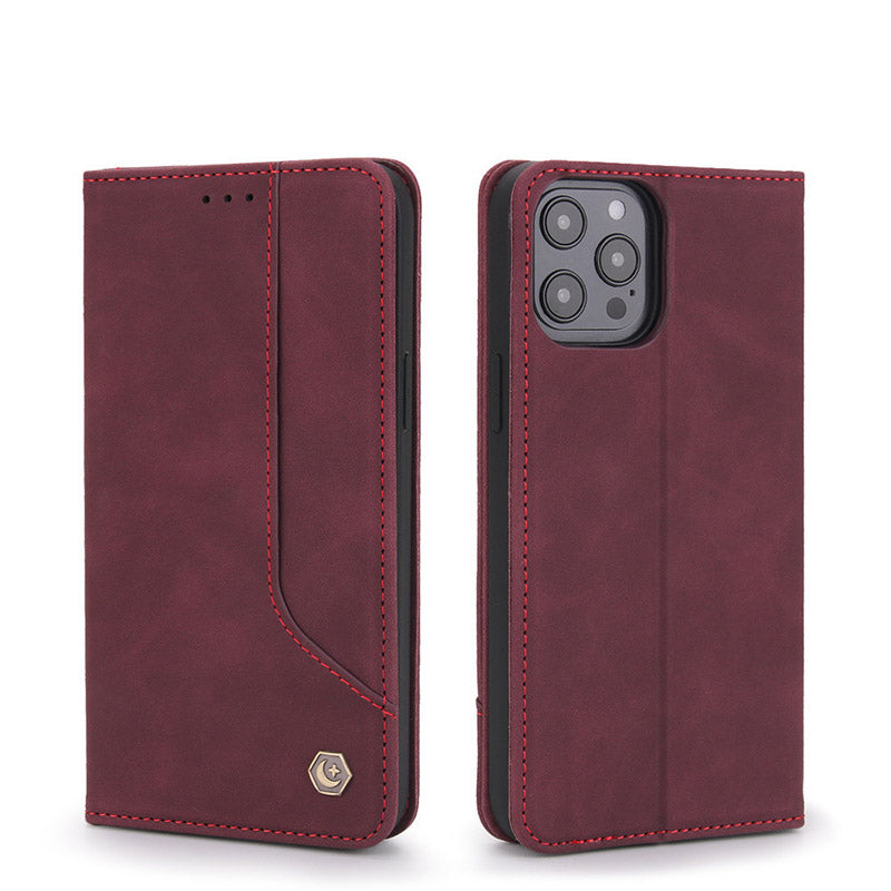 iPhone 13 Pro Max Leder Wallet Case Magnetische Hülle mit Ständer Kartenfach