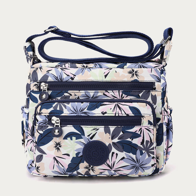 Umhängetasche aus Nylon für Damen, bedruckt, mehrfarbig, robuste Tasche