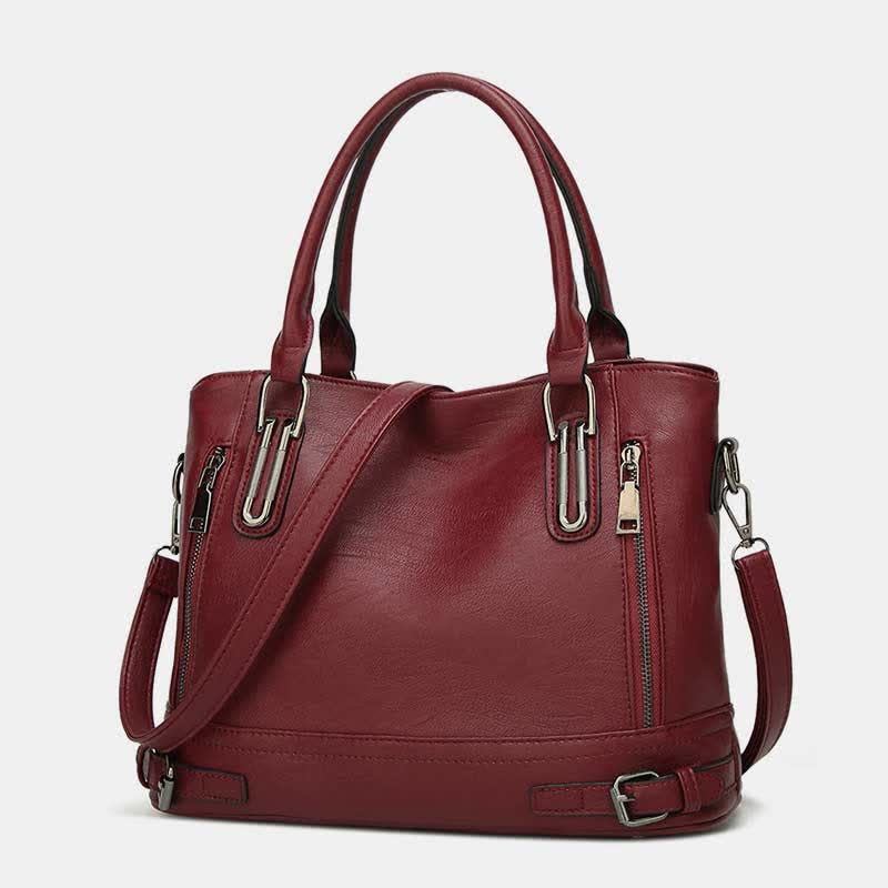 Einkaufstasche aus Kunstleder für Damen, Handtasche, Schultertasche, Umhängetasche