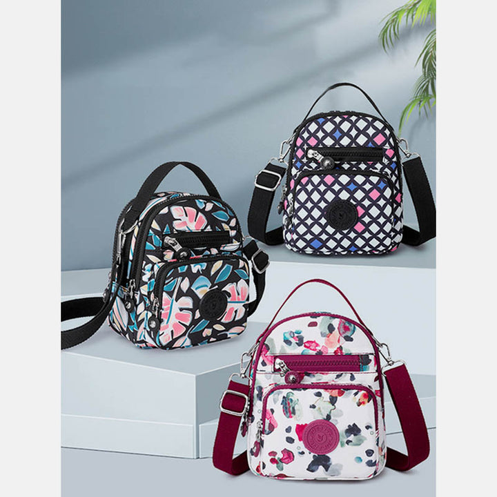 Schultertasche mit Blumenmuster für Damen, Crossbody-Rucksack, Mehrzweck-Umhängetasche