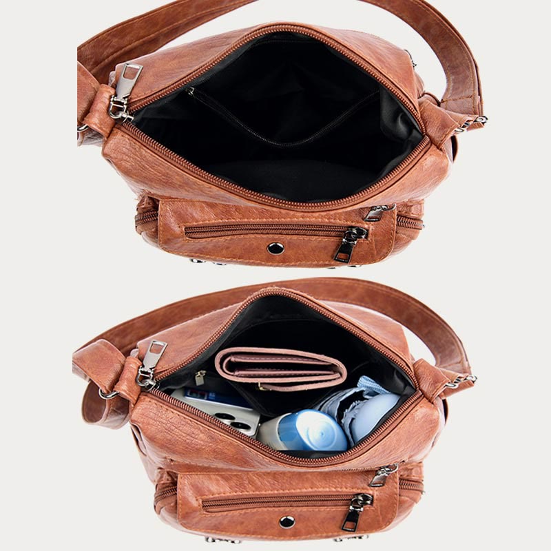 Herz Dekor Umhängetasche Retro Kunstleder Damen Schultertasche
