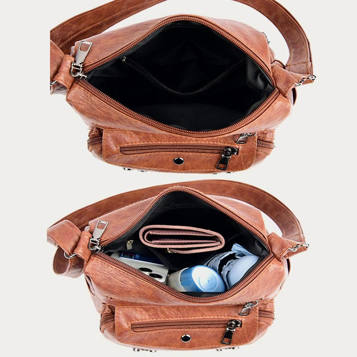 Herz Dekor Umhängetasche Retro Kunstleder Damen Schultertasche