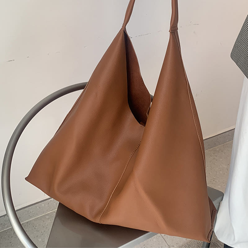 Große Tragetasche aus weichem Leder mit einzelner Schulter für Damen im Business-Stil