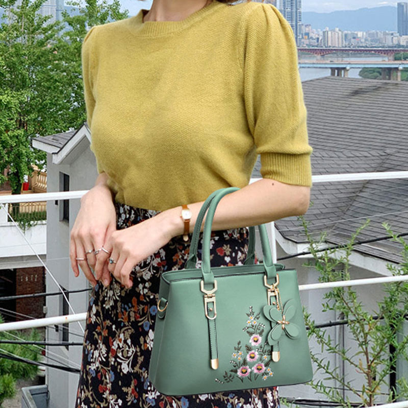 Florale vegane Ledergeldbörse für Ausflüge, elegante Umhängetasche für Damen