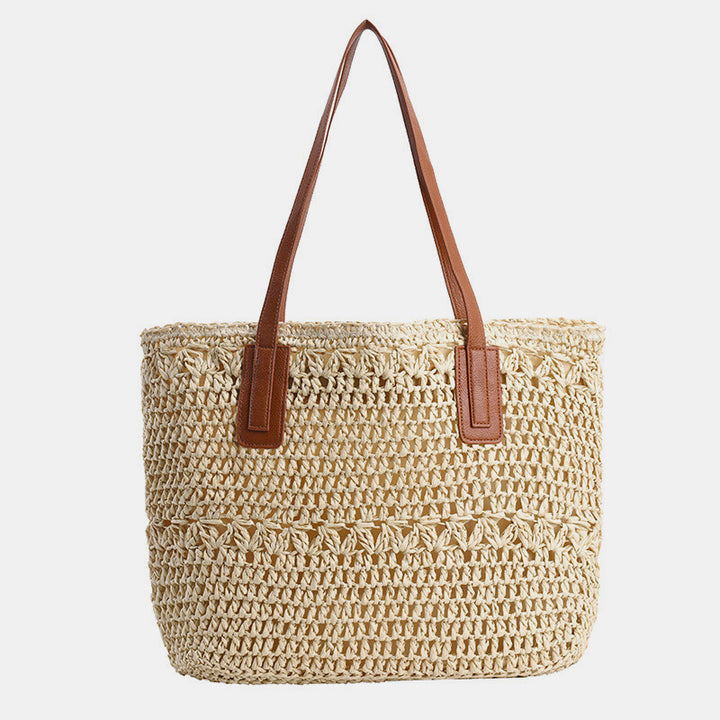 Leichte Sommerstrand-Handtasche aus gewebtem Stroh