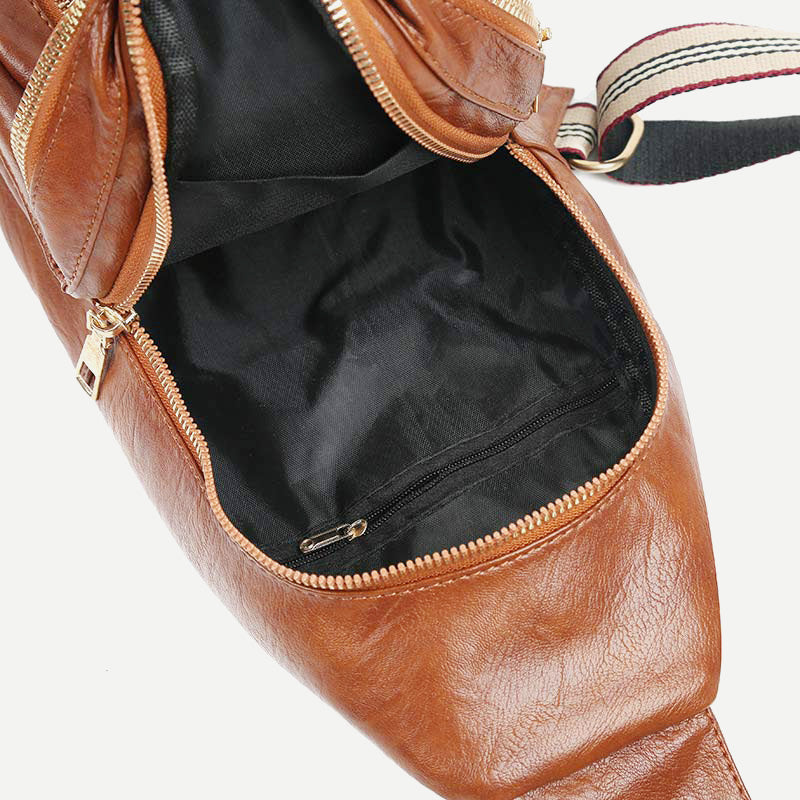 Sling Crossbody Rucksack Weiche Leder Schultertasche mit verstellbarem Riemen
