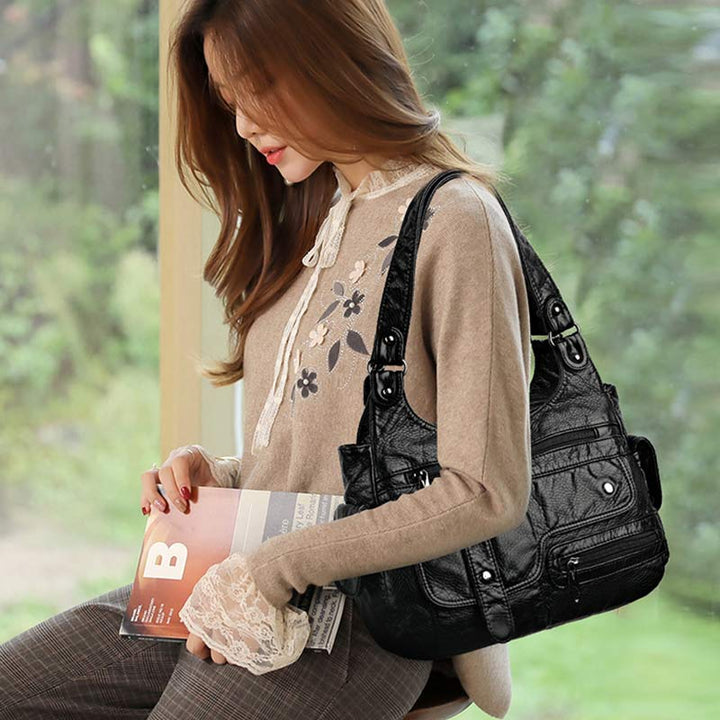 Damen Handtasche und Geldbörse Große Hobo Bag mit Doppelfach