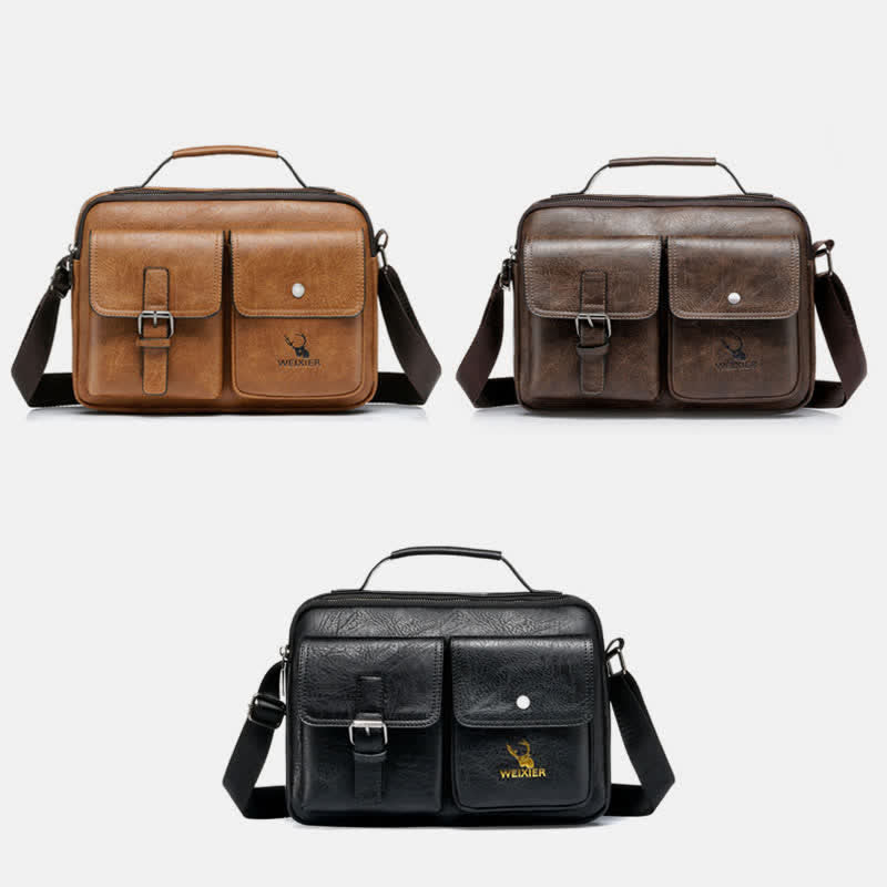 Herren Messenger Bag Wasserdichte Vintage Leder Aktentasche Satchel Umhängetasche