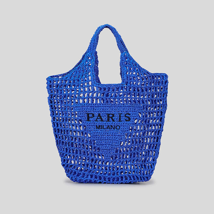 Strandtasche für Damen, gestrickte Retro-Handtasche mit ausgehöhlter Öffnung - Mittelblau - Stil A - image 36