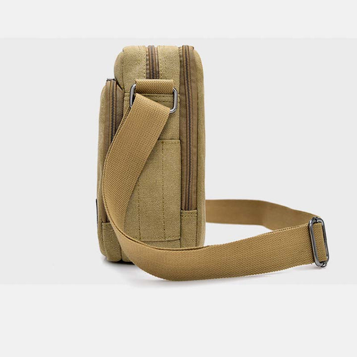 Vintage Canvas Mini Crossbody Umhängetasche Männer kleine Geldbörsen mit Multi-Slot