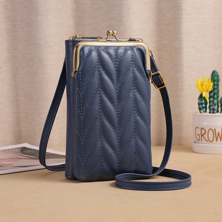 Leder-Handytasche für Damen, große Kapazität, Umhängetasche, Münzgeldbörse