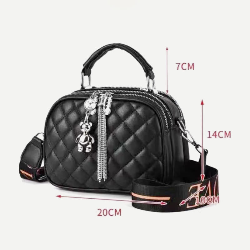 Tasche mit Griff oben für Damen, mehrlagige Umhängetasche mit großem Fassungsvermögen