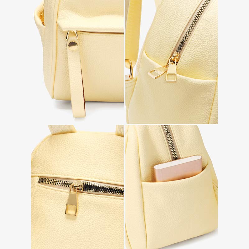 Damen Mini Rucksack Kleiner Reiserucksack Casual PU Leder Tagesrucksack Geldbörsen