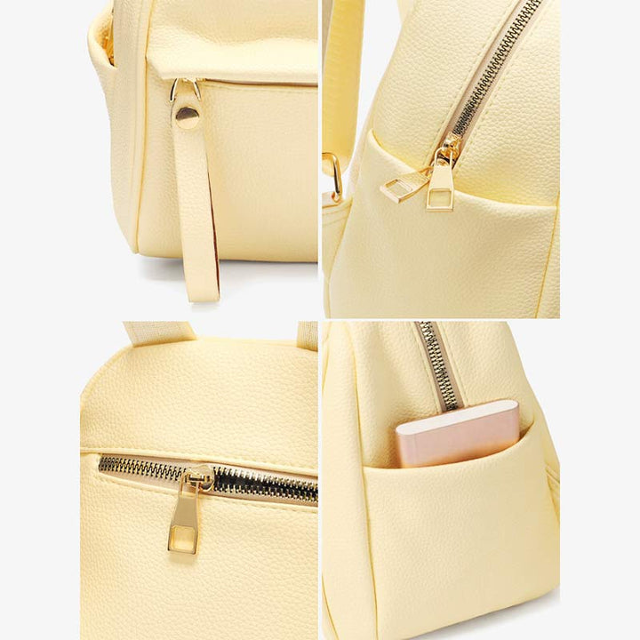Damen Mini Rucksack Kleiner Reiserucksack Casual PU Leder Tagesrucksack Geldbörsen