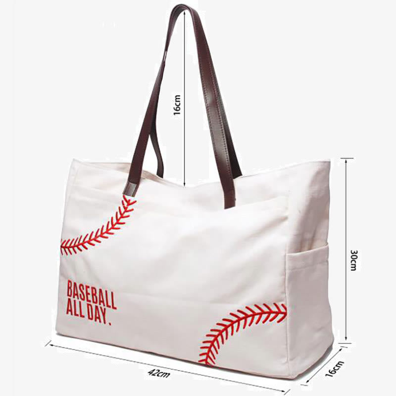 Große bestickte Canvas-Tragetasche, multifunktionale Reise-/Sporttasche, Umhängetasche