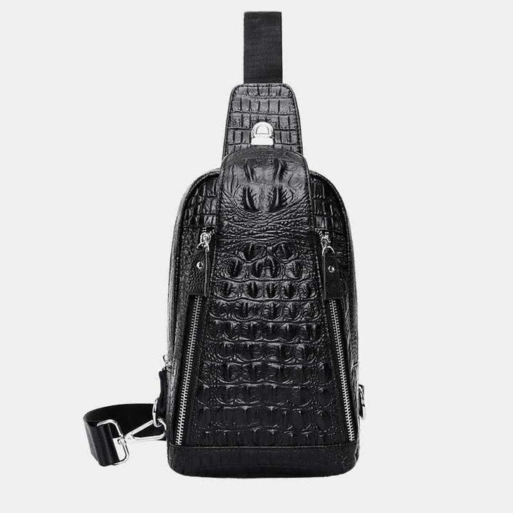 Krokodilmuster, modische Luxus-Schultertasche aus Rindsleder für Männer