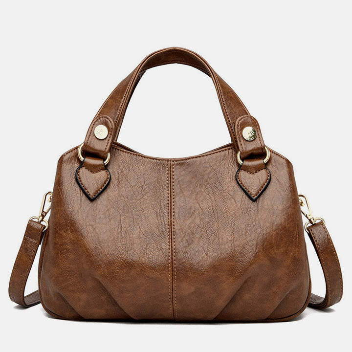 Damen Dreifach-Umhängetasche aus Leder mit Henkel oben, Umhängetasche, Handtasche