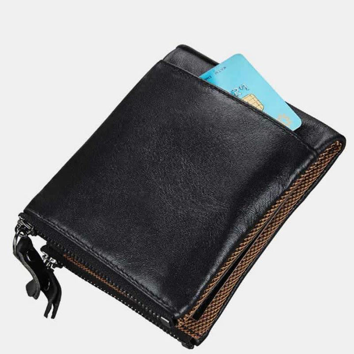 Großes Fassungsvermögen Ledergeldbörse RFID-blockierende Bifold Flip Herrengeldbörse