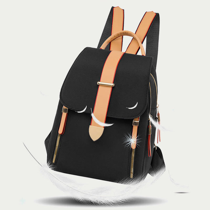 Nylon-Rucksack für Damen, einfarbig, Freizeittasche mit großer Kapazität