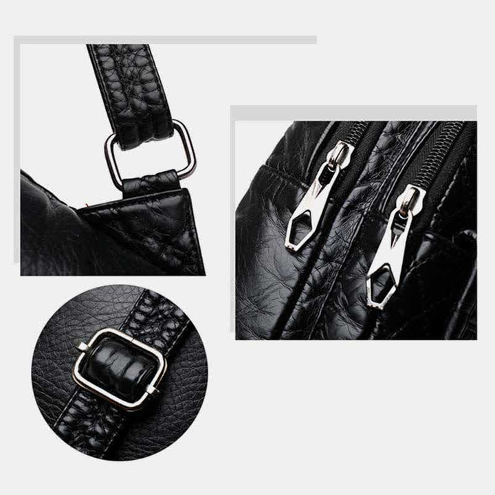 Retro Sling-Rucksack für Damen, mehrere Taschen, Umhängetasche aus PU-Leder