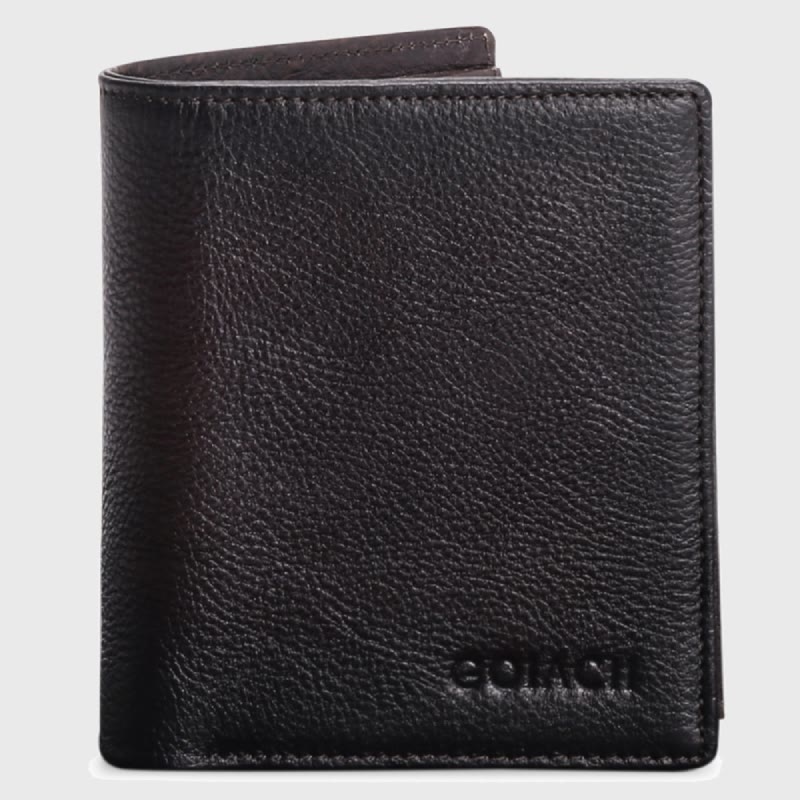 Herren Vertikale Brieftasche RFID Blocking Bifold Leder Sanfte Geldbörse