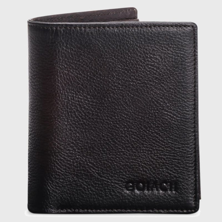 Herren Vertikale Brieftasche RFID Blocking Bifold Leder Sanfte Geldbörse
