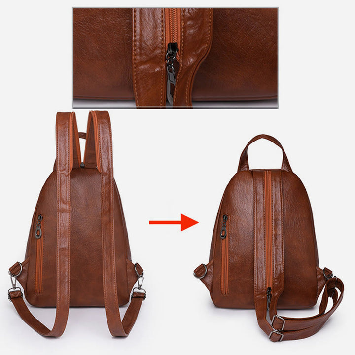 Twist Clamshell Lederrucksack Convetible Sling Bag für Damen