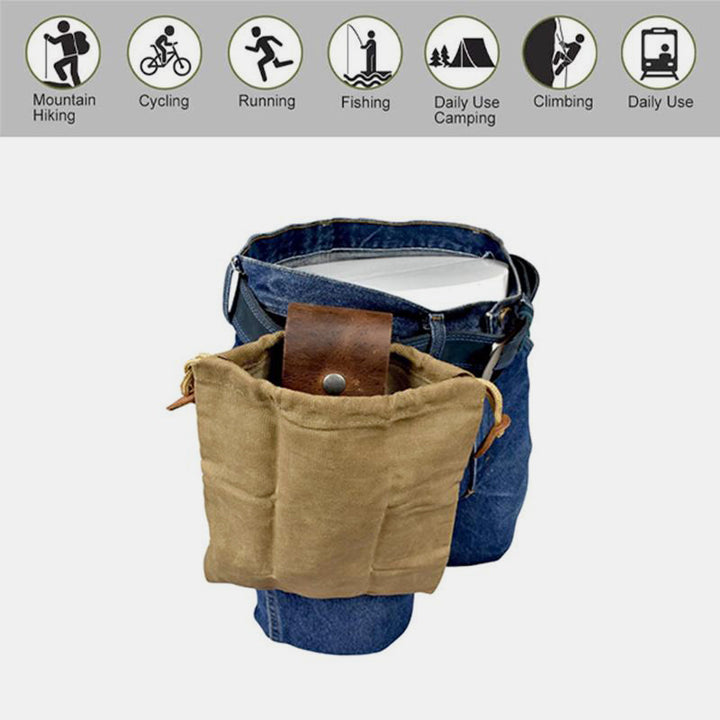 Aufbewahrungstasche aus Leder und Canvas für Bushcraft