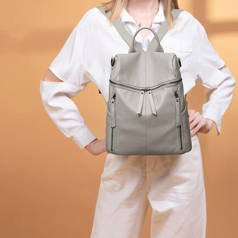 Rucksack für Damen aus Rindsleder, Mehrzweck-Reisetasche