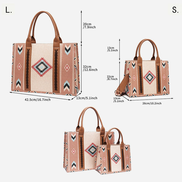 Vintage Leinen Baumwolle Handtasche für Frauen Bohemian Crossbody Tote