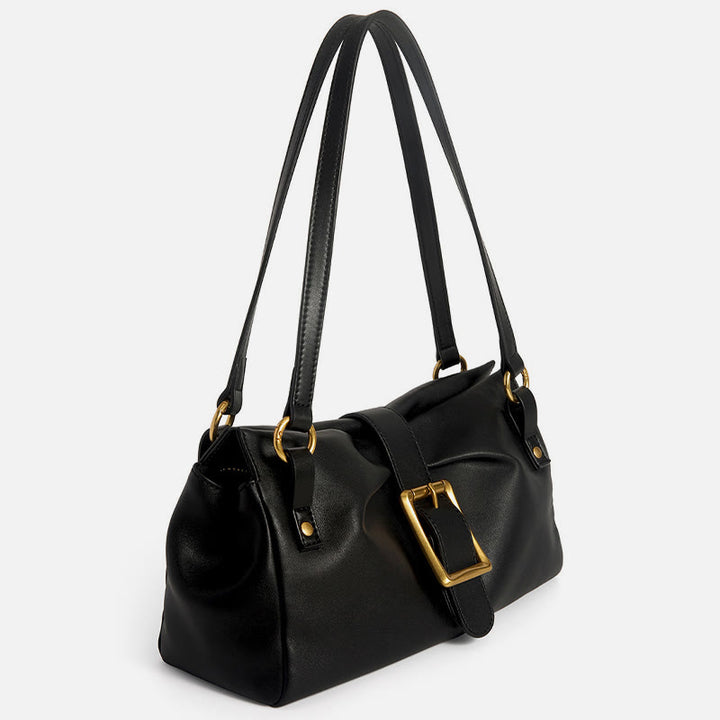 Klassische Unterarmtasche im Retro-Stil für Damen, Schultertasche aus echtem Leder