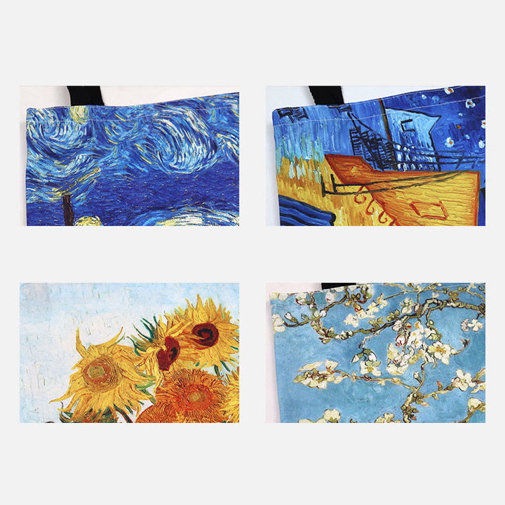 Schultertasche für Frauen mit Sternenhimmel, Ölgemälde, Leinwand, Strand