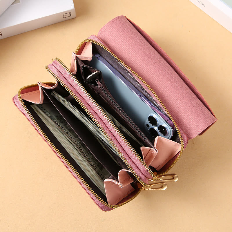 Handytasche für Damen, einfarbig, große Kapazität, Gewicht
