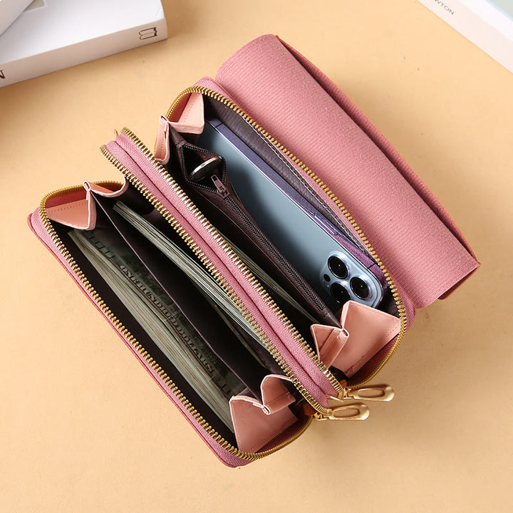 Handytasche für Damen, einfarbig, große Kapazität, Gewicht
