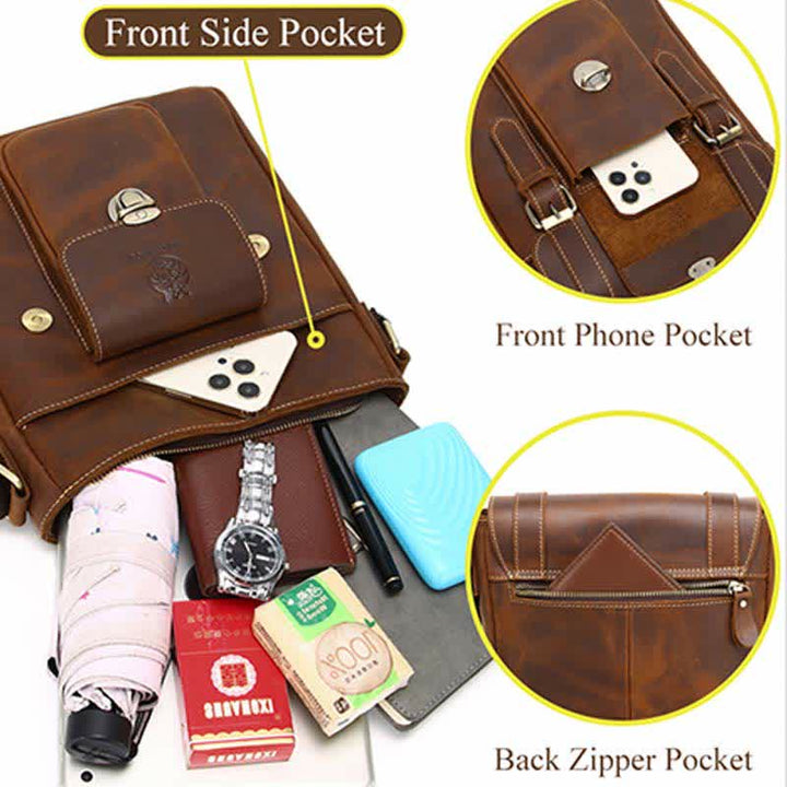 Kleine Leder Messenger Bag Schultertasche Cross Body Retro Handtasche
