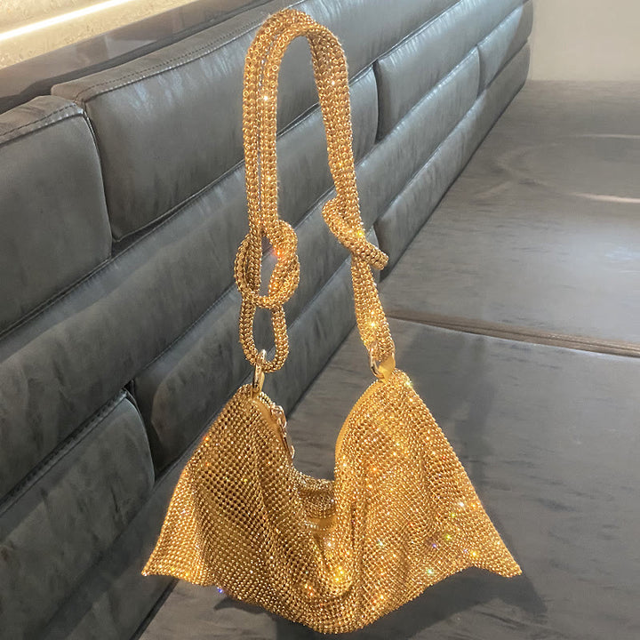 Umhängetasche für Damen mit funkelnden Diamanten, mehrere Farben, Handtasche