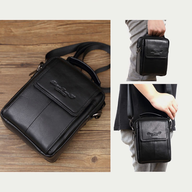 Umhängetasche für Herren im Vintage-Stil, Umhängetasche aus sanftem Leder