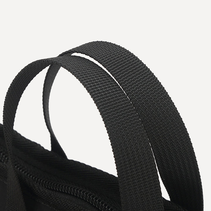 Kleine schwarze Retro-Umhängetasche für Unisex mit Henkel oben