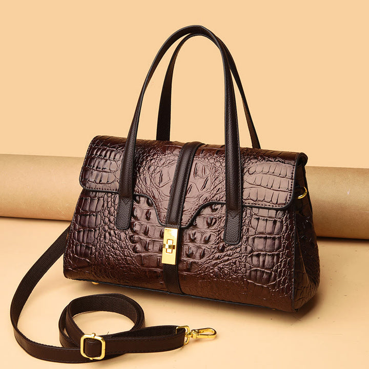 Handtaschen für Frauen Krokodilmuster Leder Crossbody Tragetasche
