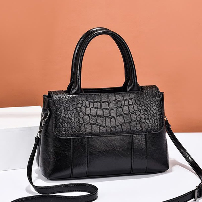 Top-Griff-Tasche für Frauen Krokodil-Textur einfache Umhängetasche