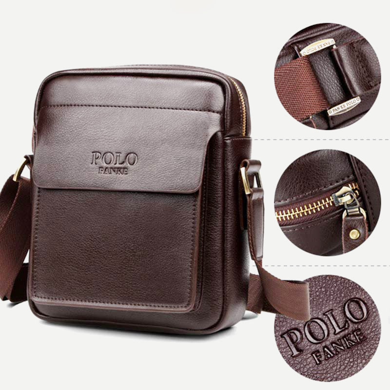 Herren Leder Umhängetasche Crossbody Bag Kleine Messenger Bag für die Arbeit Business